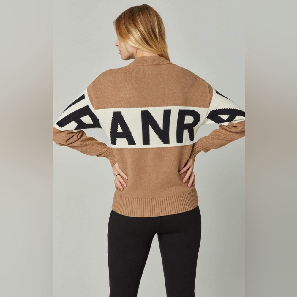 ANR LOGO SWEATER Alp-n-Rock Latte Luxury Ski Tan Unisex Ski Resort Wear $298 - Picture 2 of 5